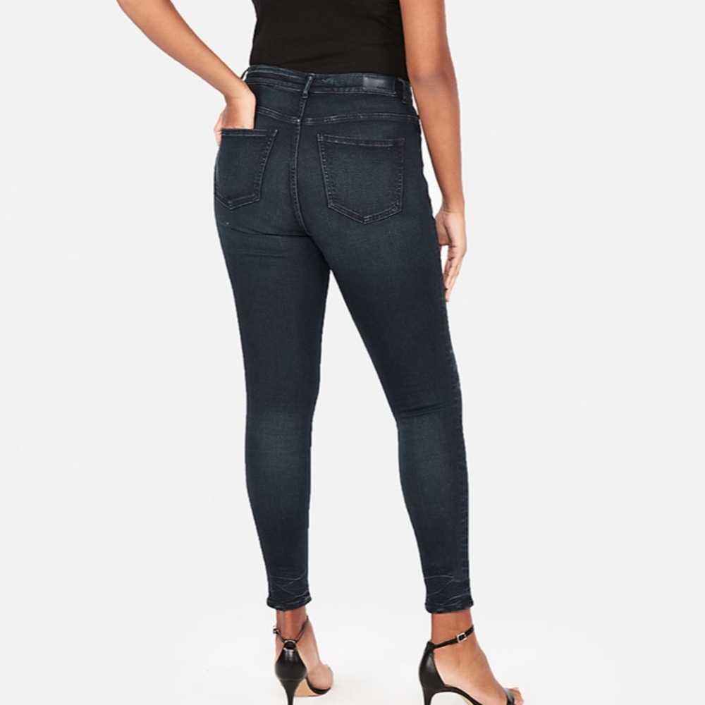 Express High Waisted Dark Perf Curves Jeggings